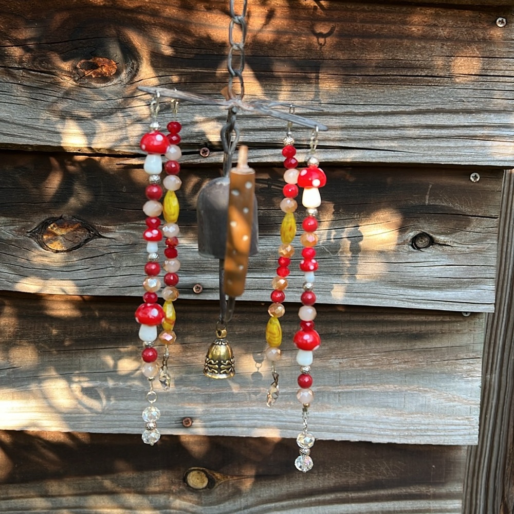Sun Catcher Glass Beaded Dragonfly Wind Chime